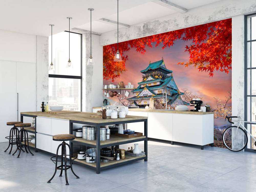 Osaka kasteel door de bomen