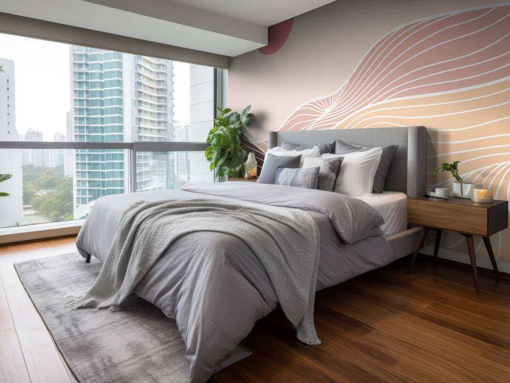 Lineart bergen met de zon