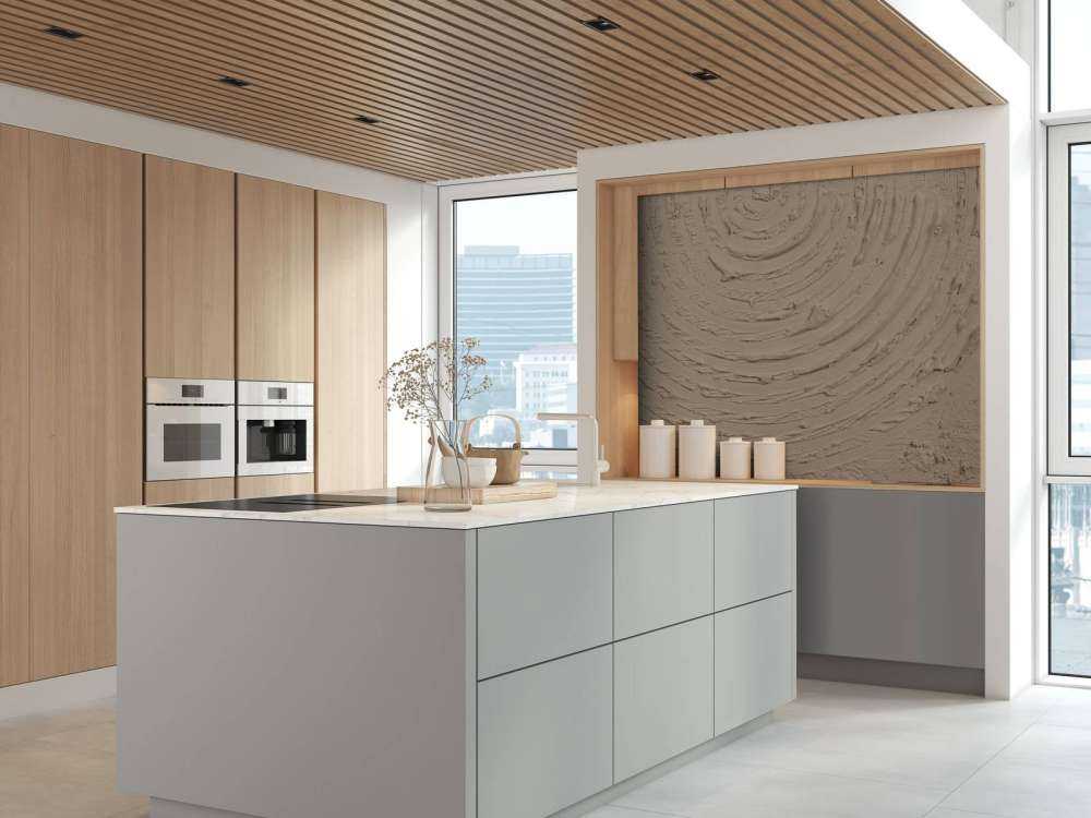 Ronde vormen en lijnen in taupe