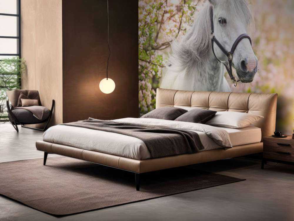 Wit Paard met Bloesem in Lente