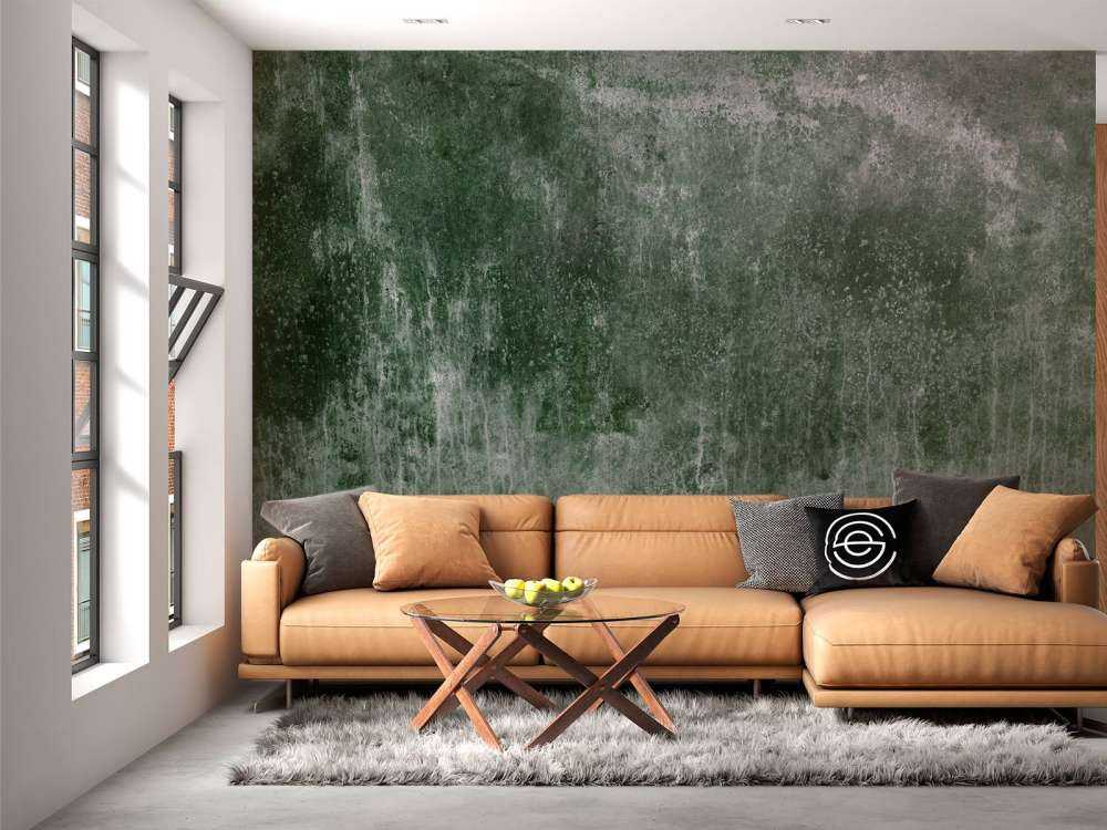 Oude verweerde groene muur