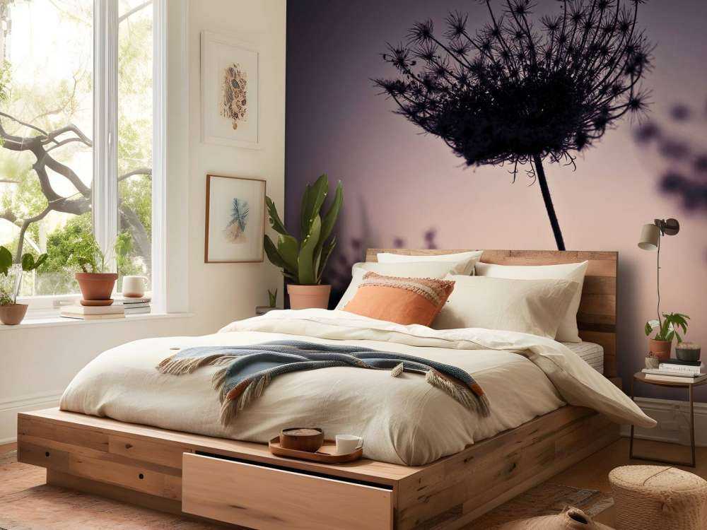 Silhouette van bloemen