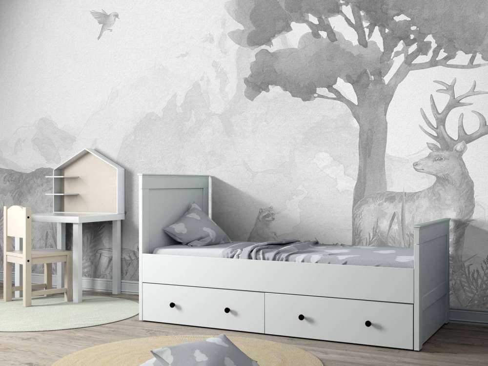 Bosdieren in zwart-wit