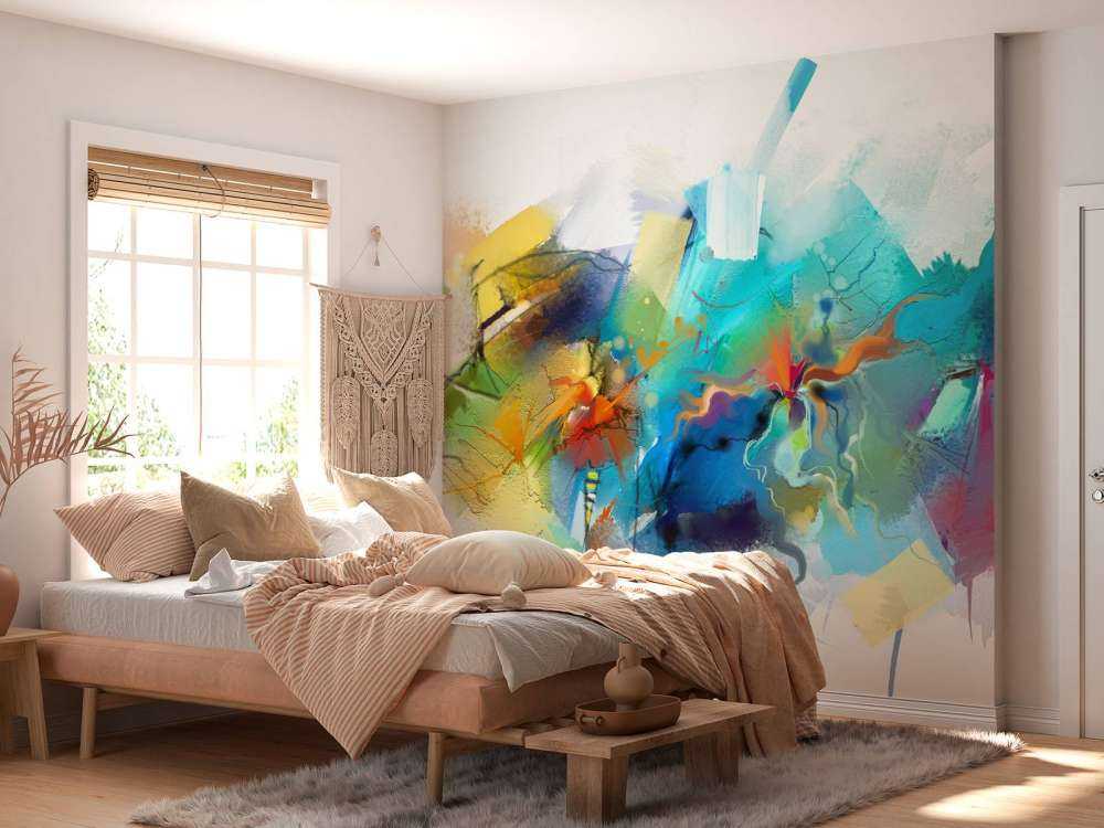 Kleurrijk olieverfschilderij