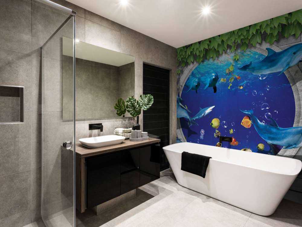 Dolfijnen door de muur