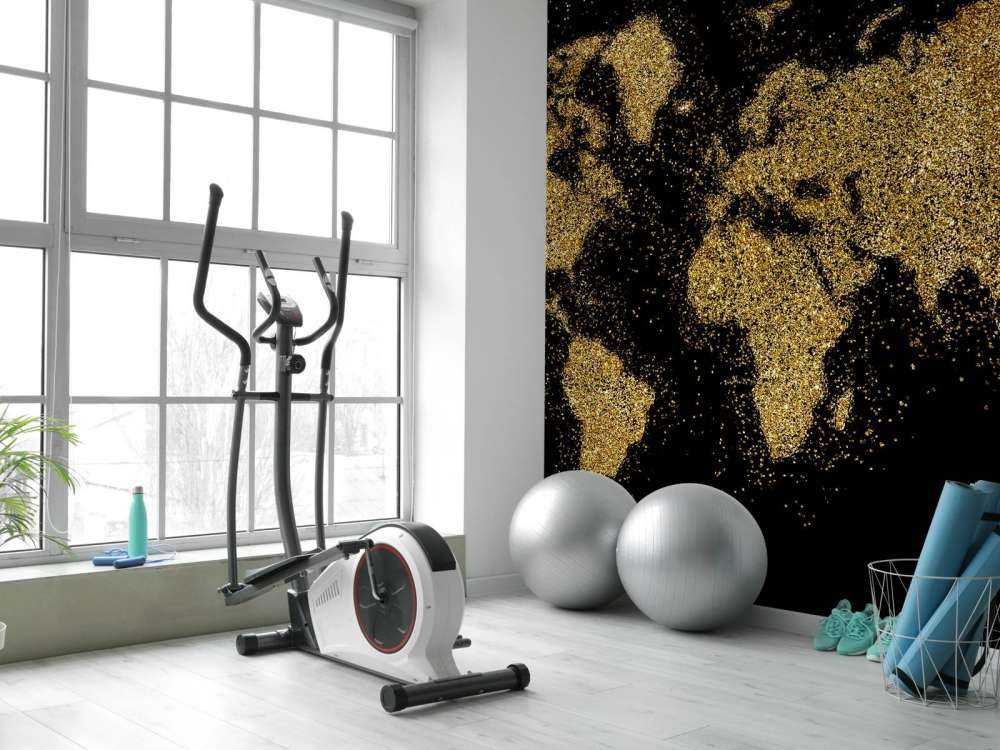 Wereldkaart van gouden glitters