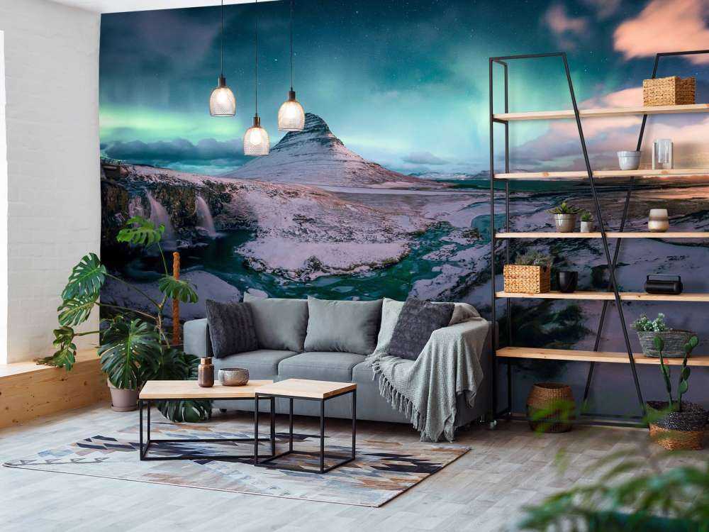 Kirkjufell met noorderlicht