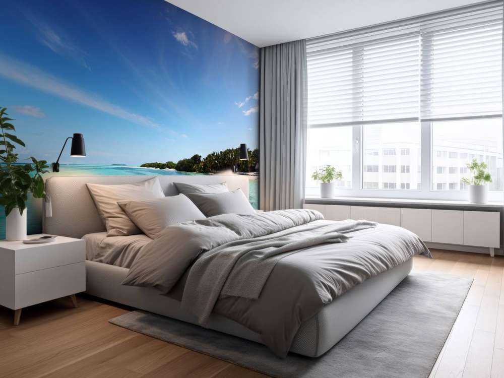 Tropisch strand met palmbomen