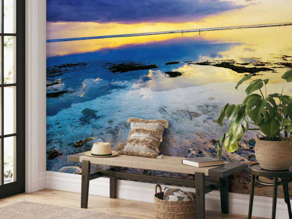 Strand met kleurrijk effect