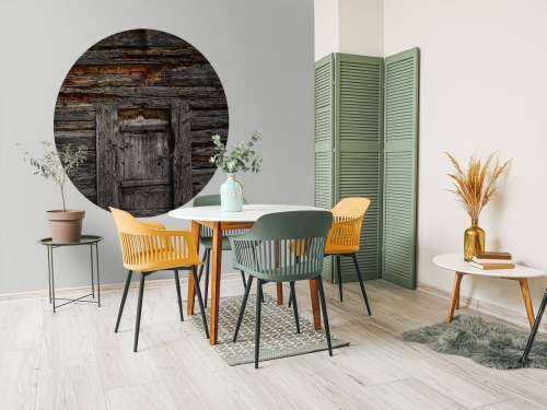 Donker hout met deur