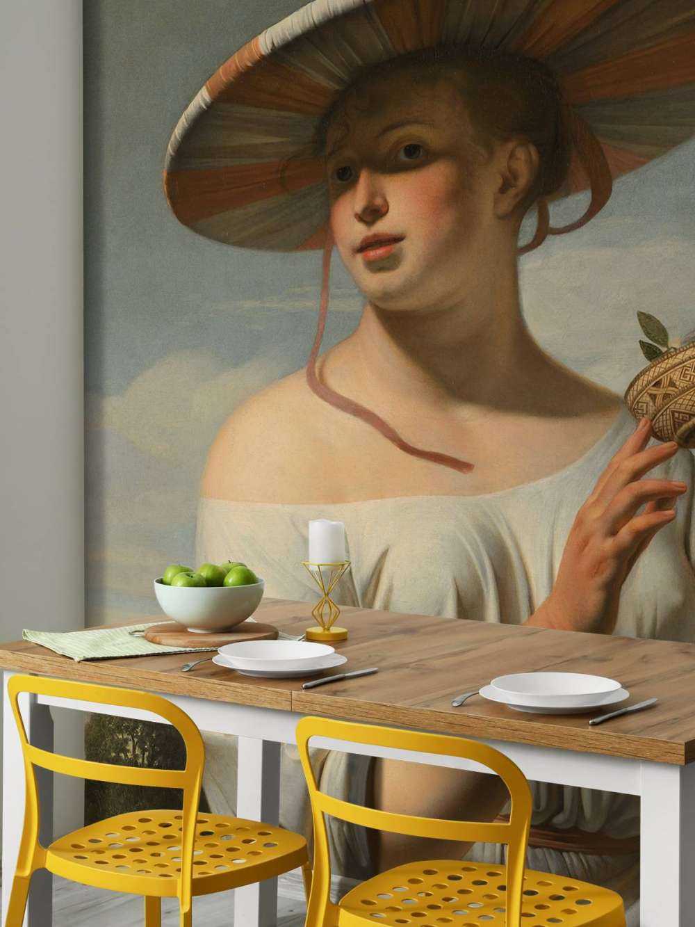 Meisje met een brede hoed