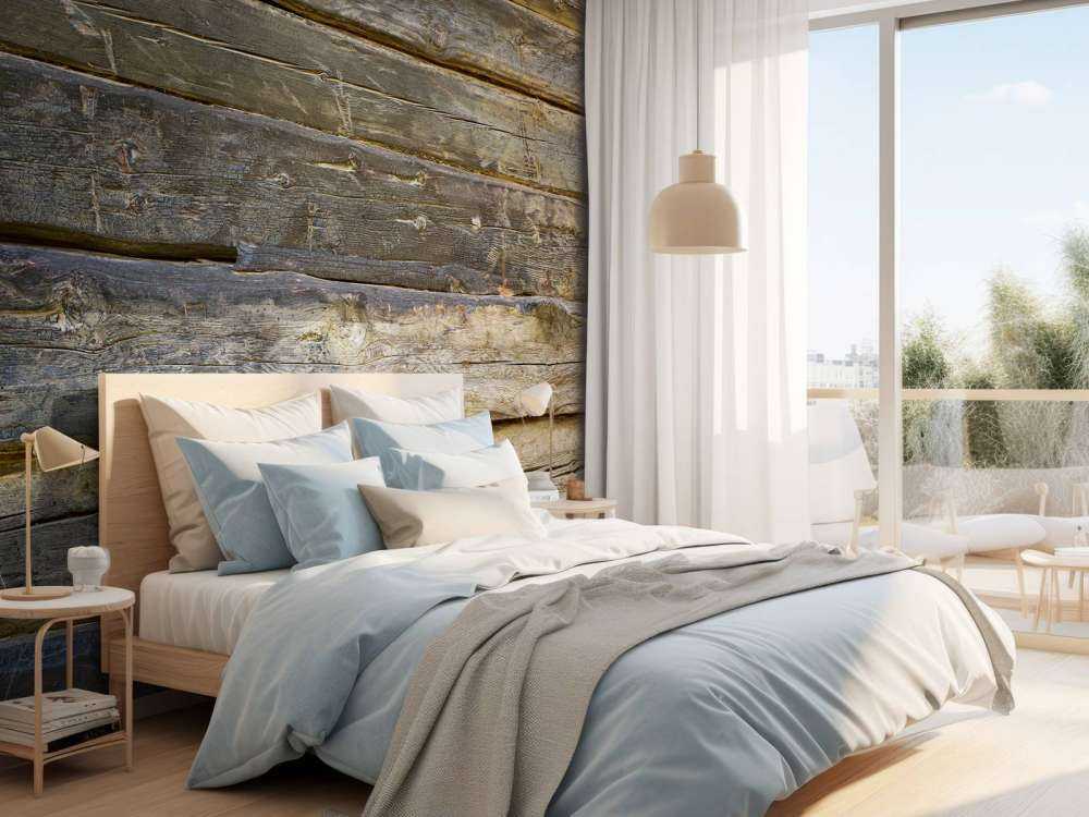 Blauw verbrand hout