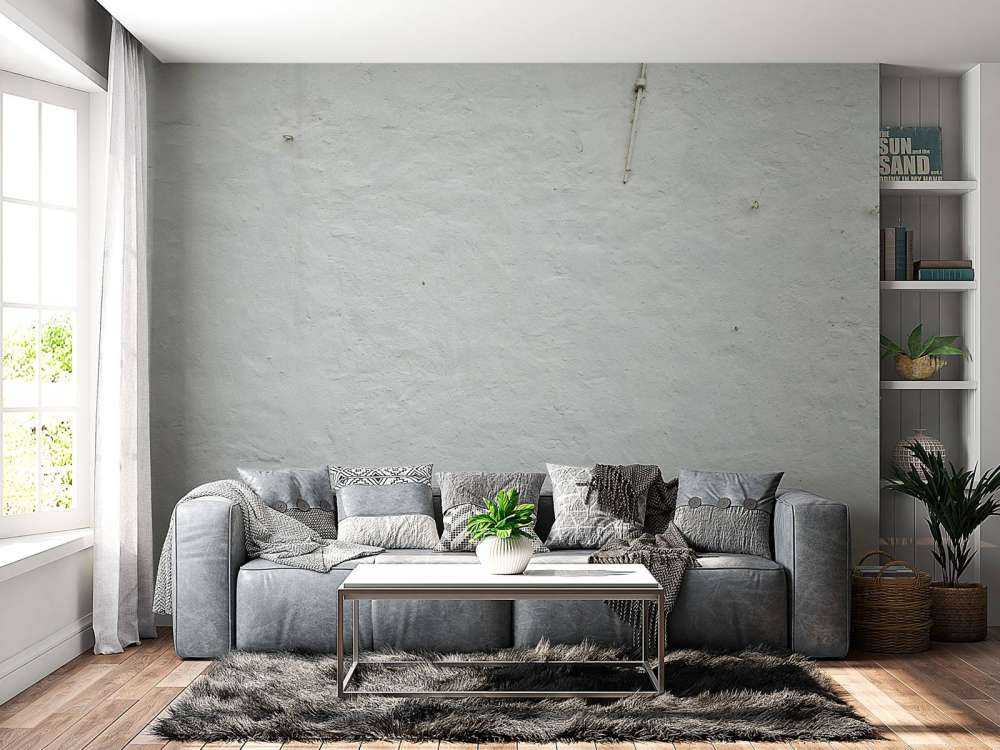 Muur met wit stucwerk