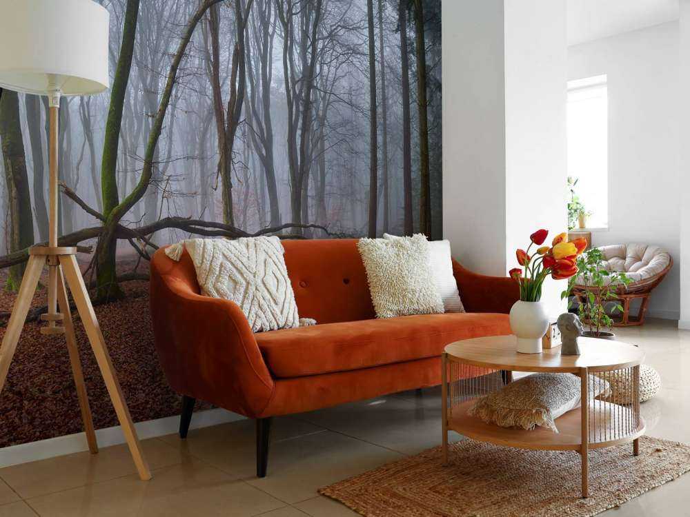 Mysterieus mistig bos