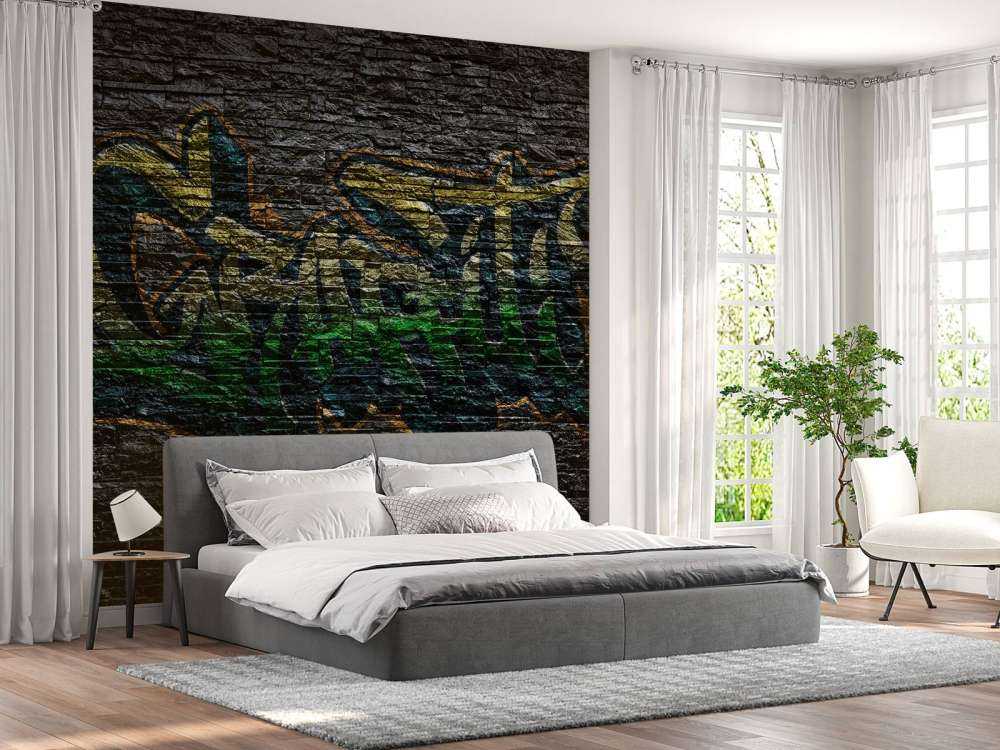 Graffiti op zwarte stenen