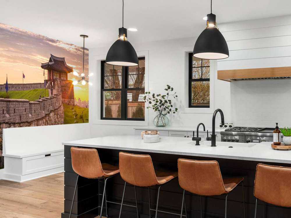 Hwaseong-vesting bij zonsondergang