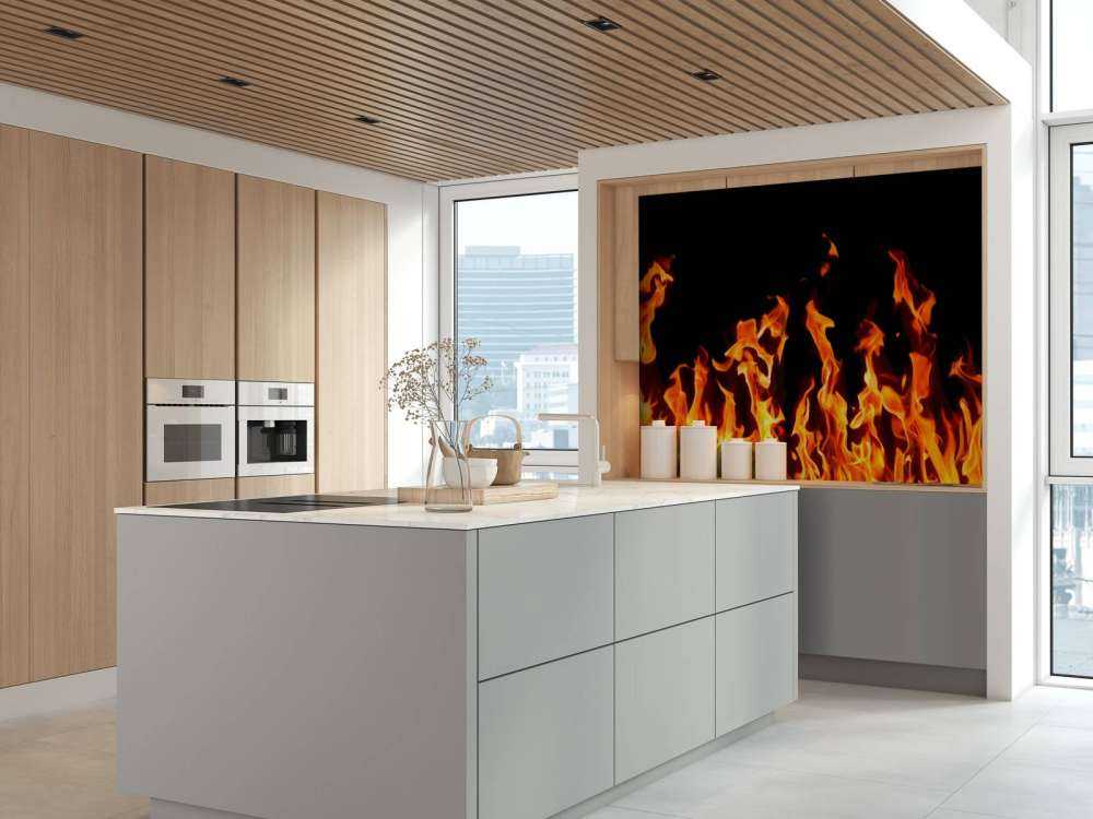 Vuur met een zwarte achtergrond