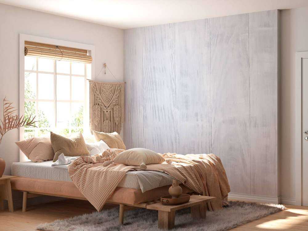 Verticale witte houten planken