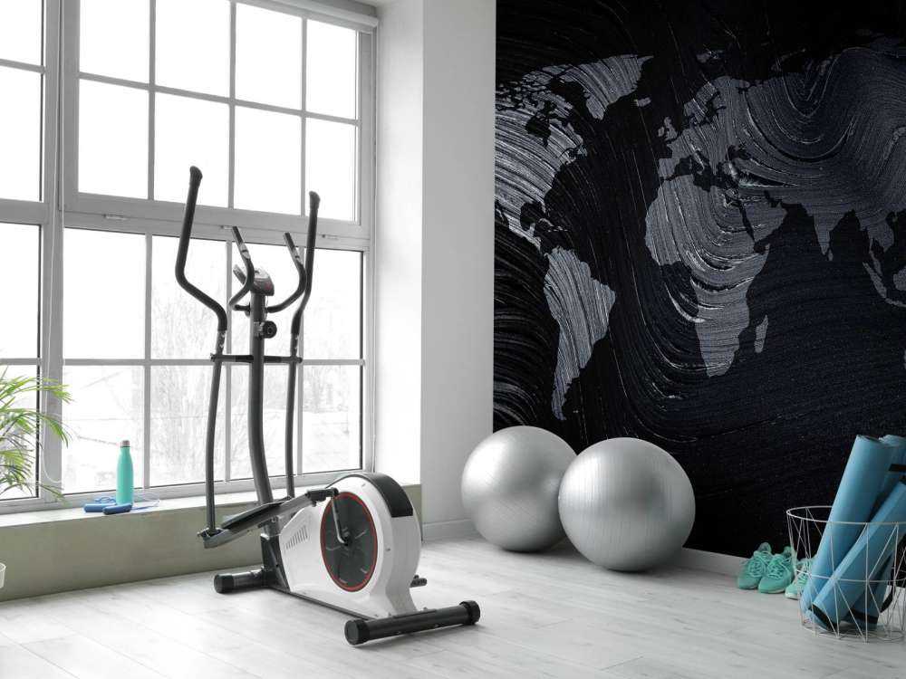 Wereldkaart op een palmblad