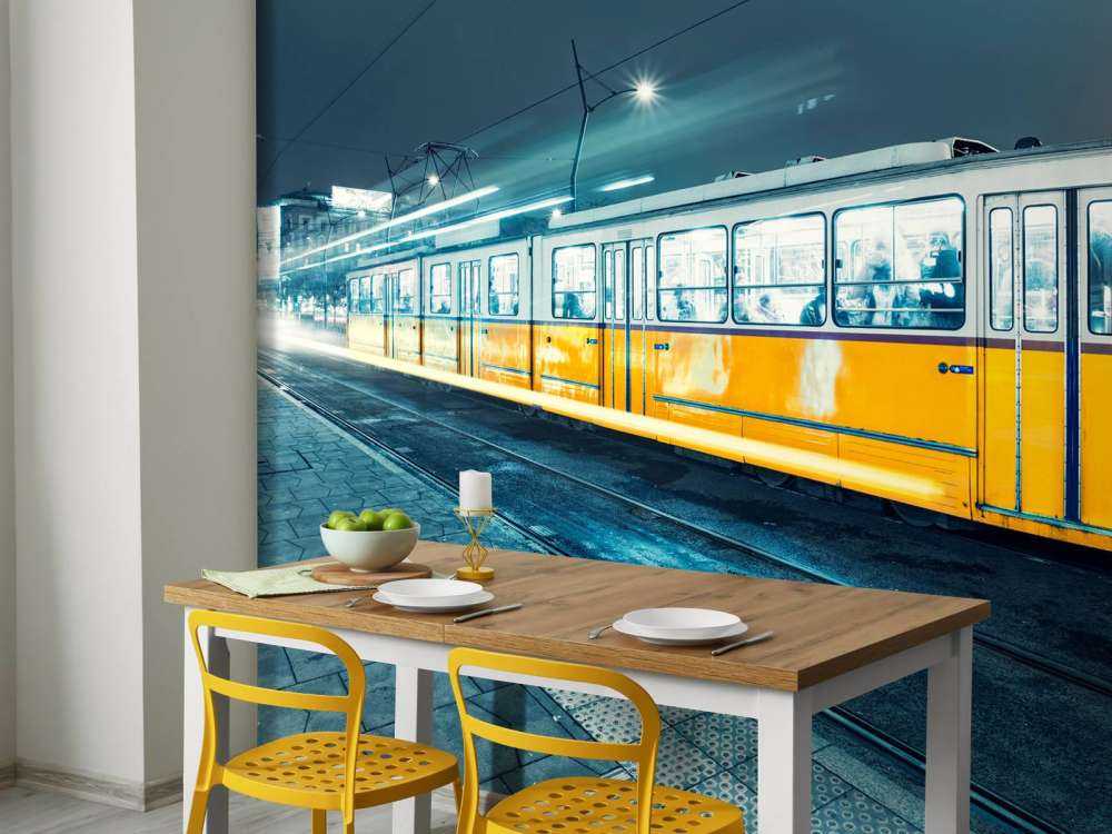 Gele tram in Boedapest