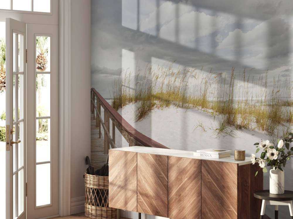 Houten brug over een duin