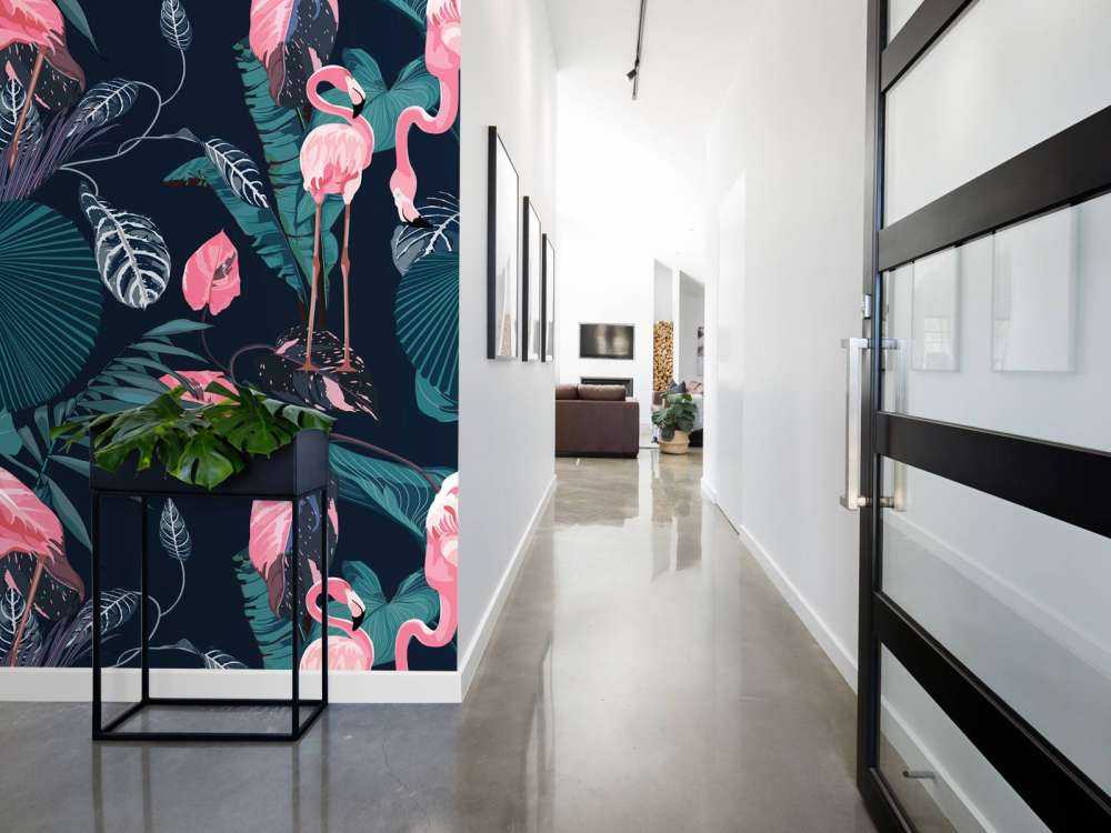 Wilde roze flamingo's