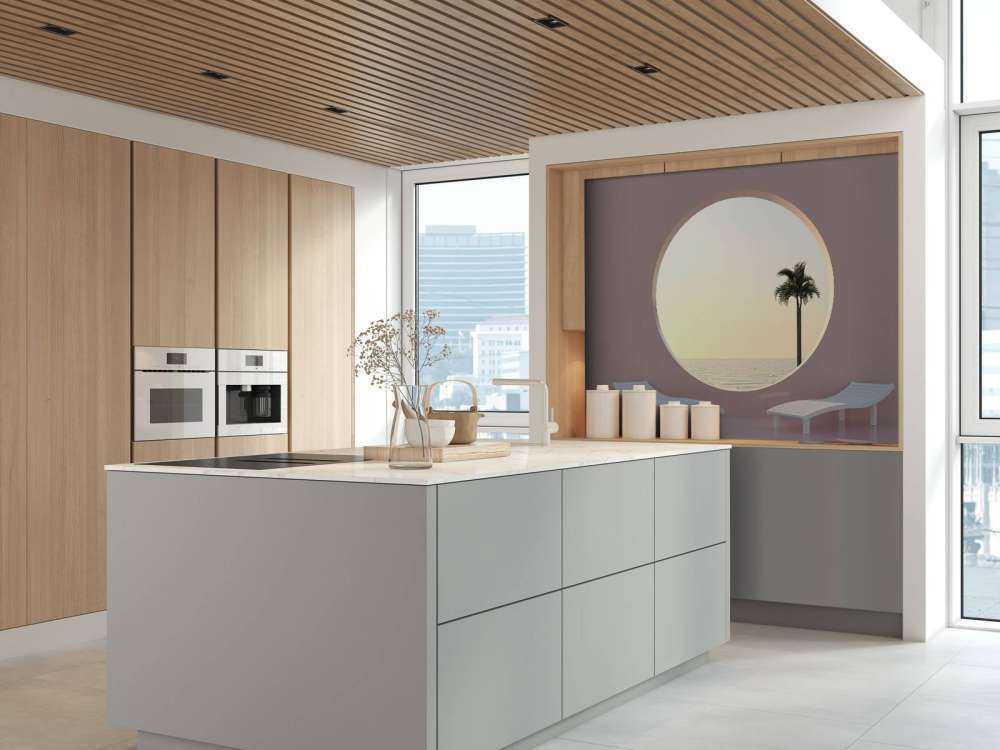Roze muur met cirkel