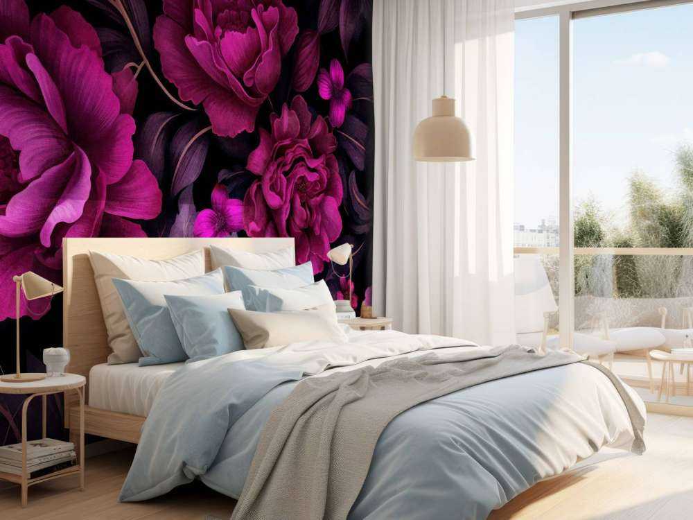 Velveteen dark moody flowers fuchsia pink