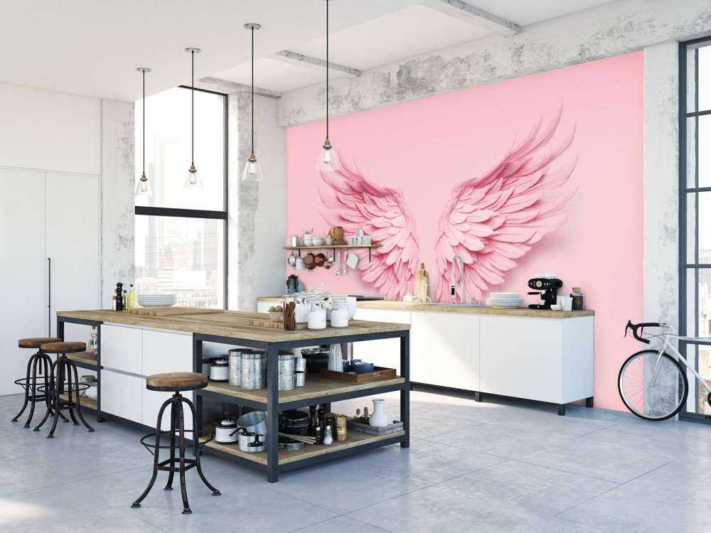 Pink angel wings backdrop