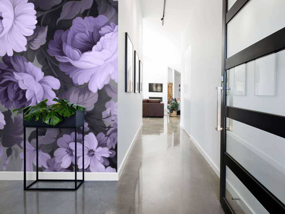 Nostalgic floral garden cottagecore purple