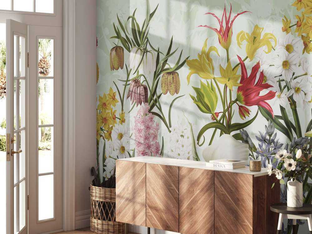 Spring Flowers - Fresh Mint Green