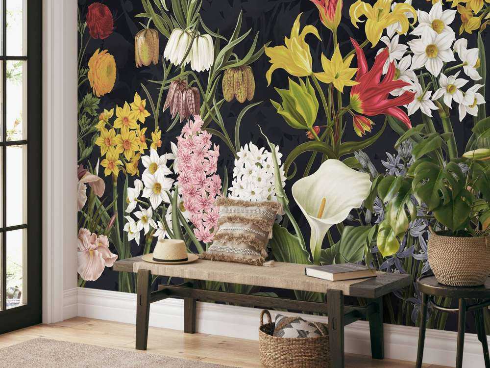 Spring Flowers - Silver Frost Gray