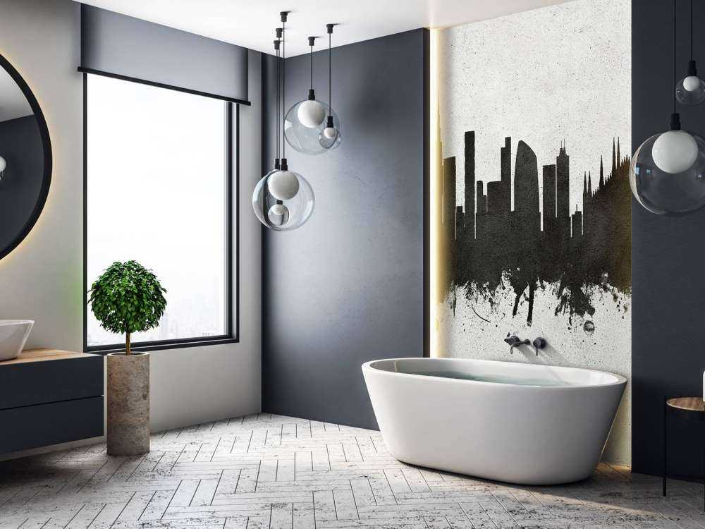 Waterverf skyline, Milan