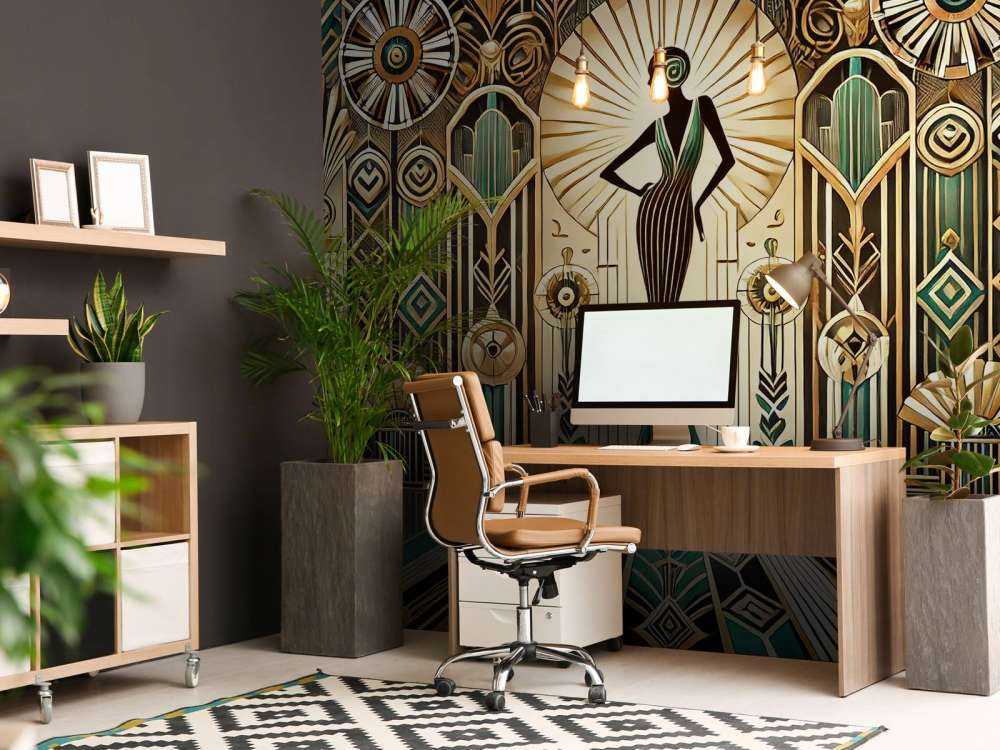 Vintage Elegance Scene in Art Deco