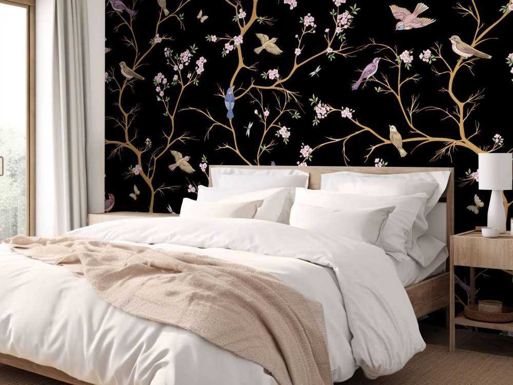 Bloesemtakken met vogels