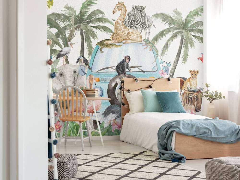 Vrolijke tropische dieren