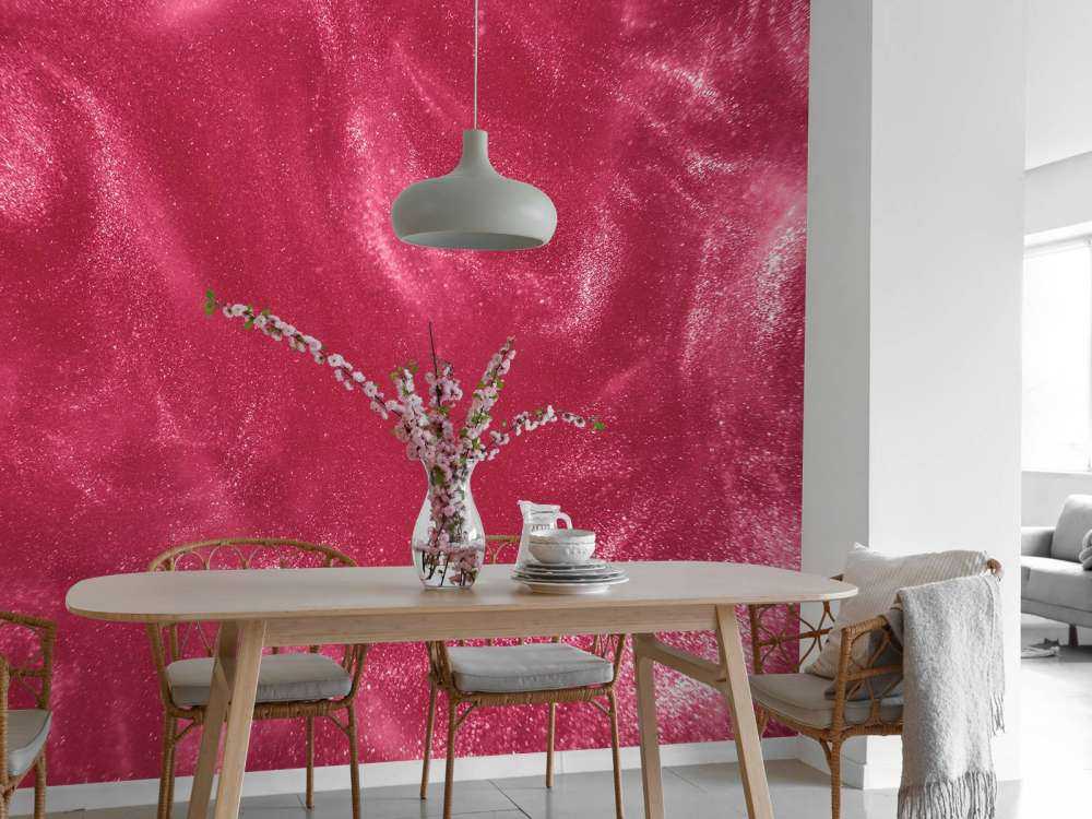 Roze glitterdeeltjes