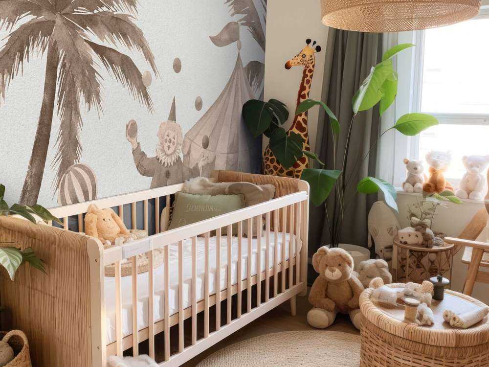 Vrolijke circus dieren taupe