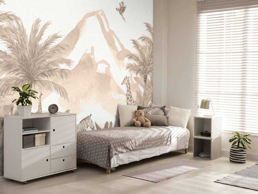Jungle dieren in taupe