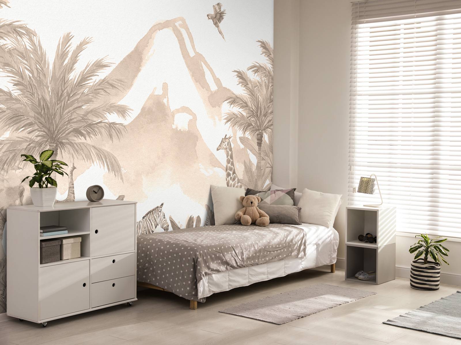 Jungle dieren in taupe
