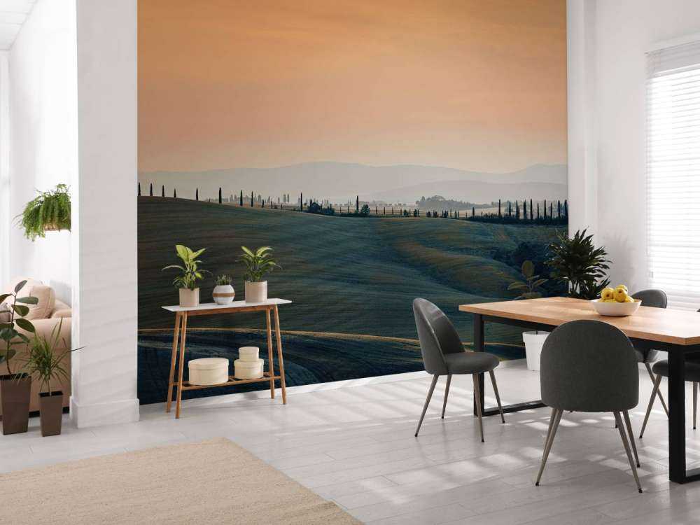 Oranje gloed over Italiaans landschap