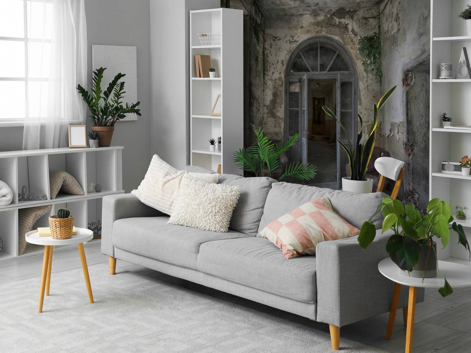 Gang in verlaten huis - Fotobehang, image size:1600x1200