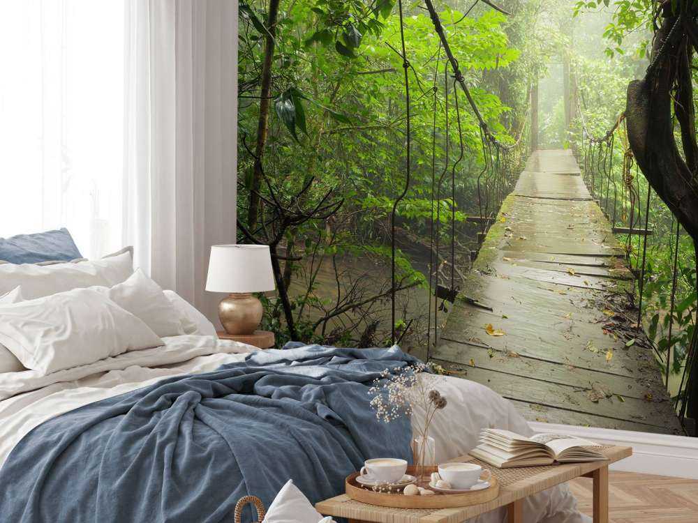 Brug met houten planken