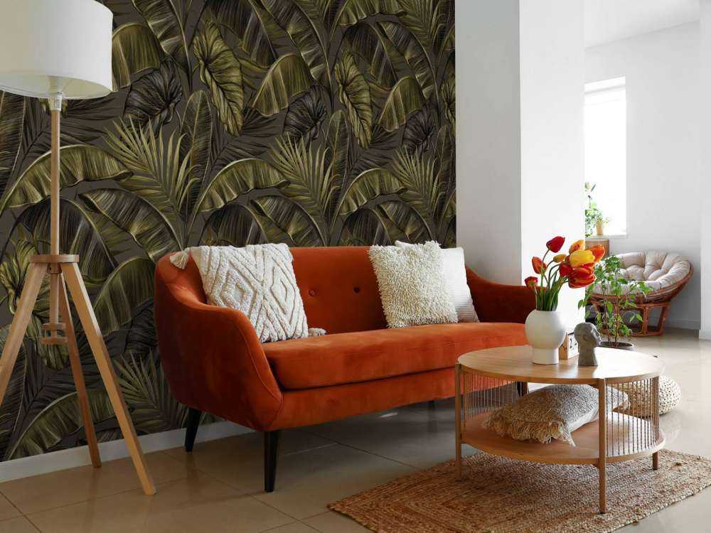 Donkere bananenbladeren