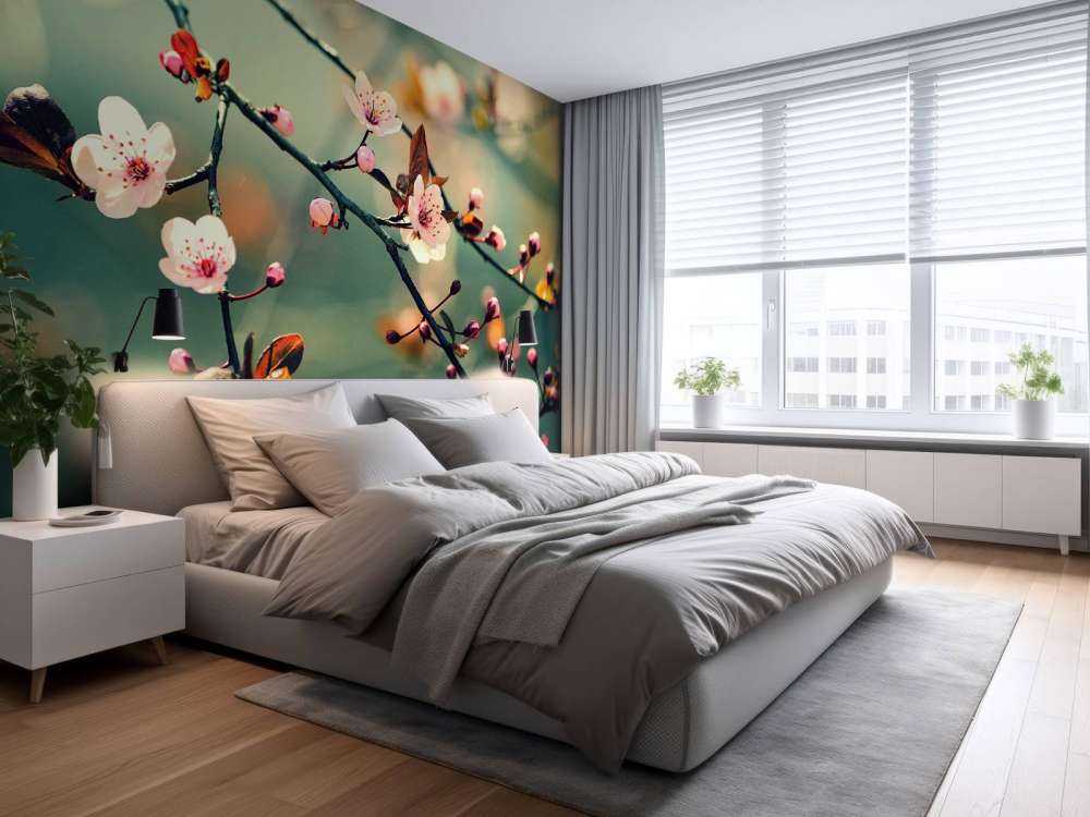 Bloesem in Volle Bloei met Groene Achtergrond