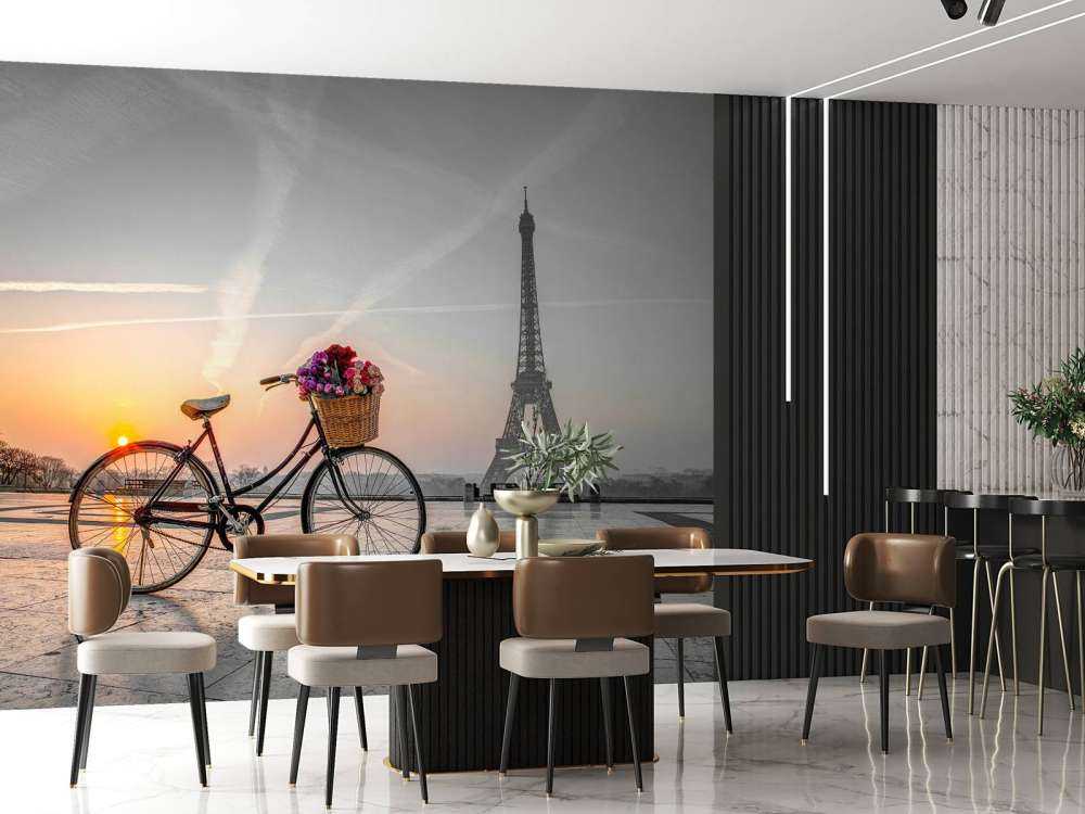 Zonsondergang bij Eiffeltoren