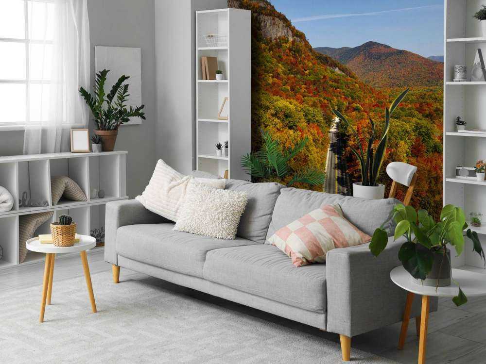 Weg door het herfstlandschap