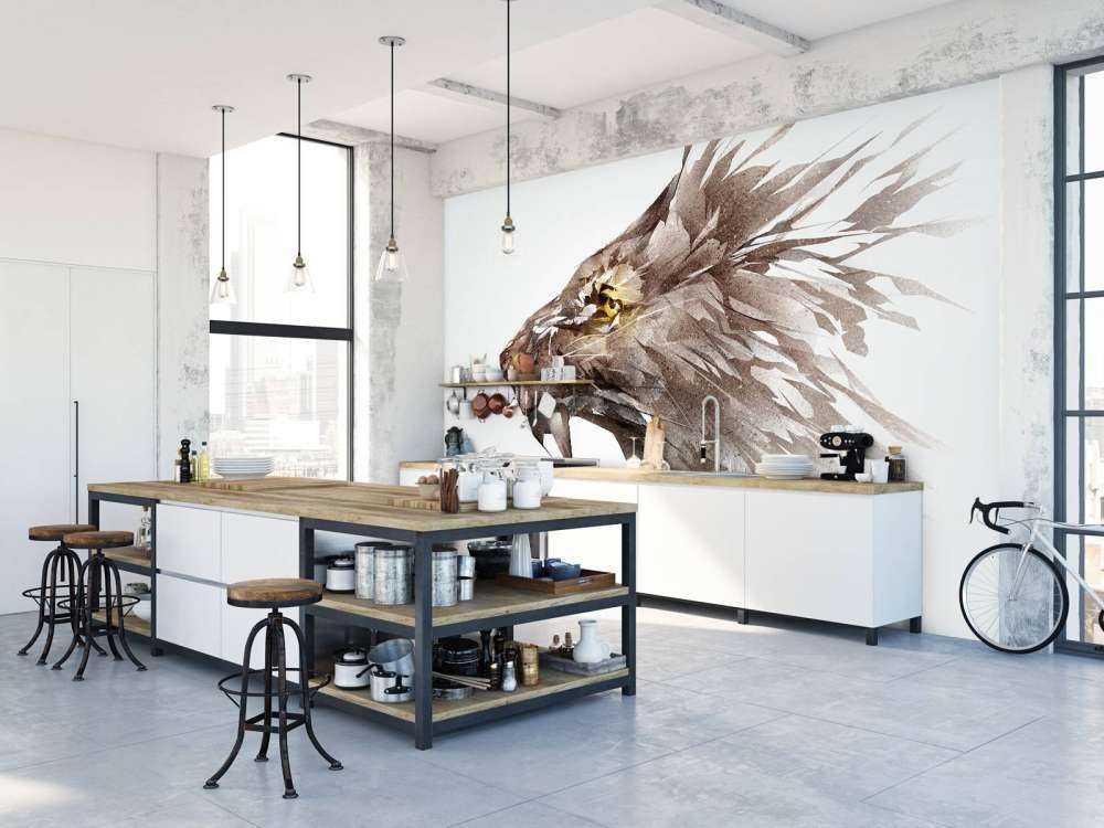 Schets van een boze leeuw