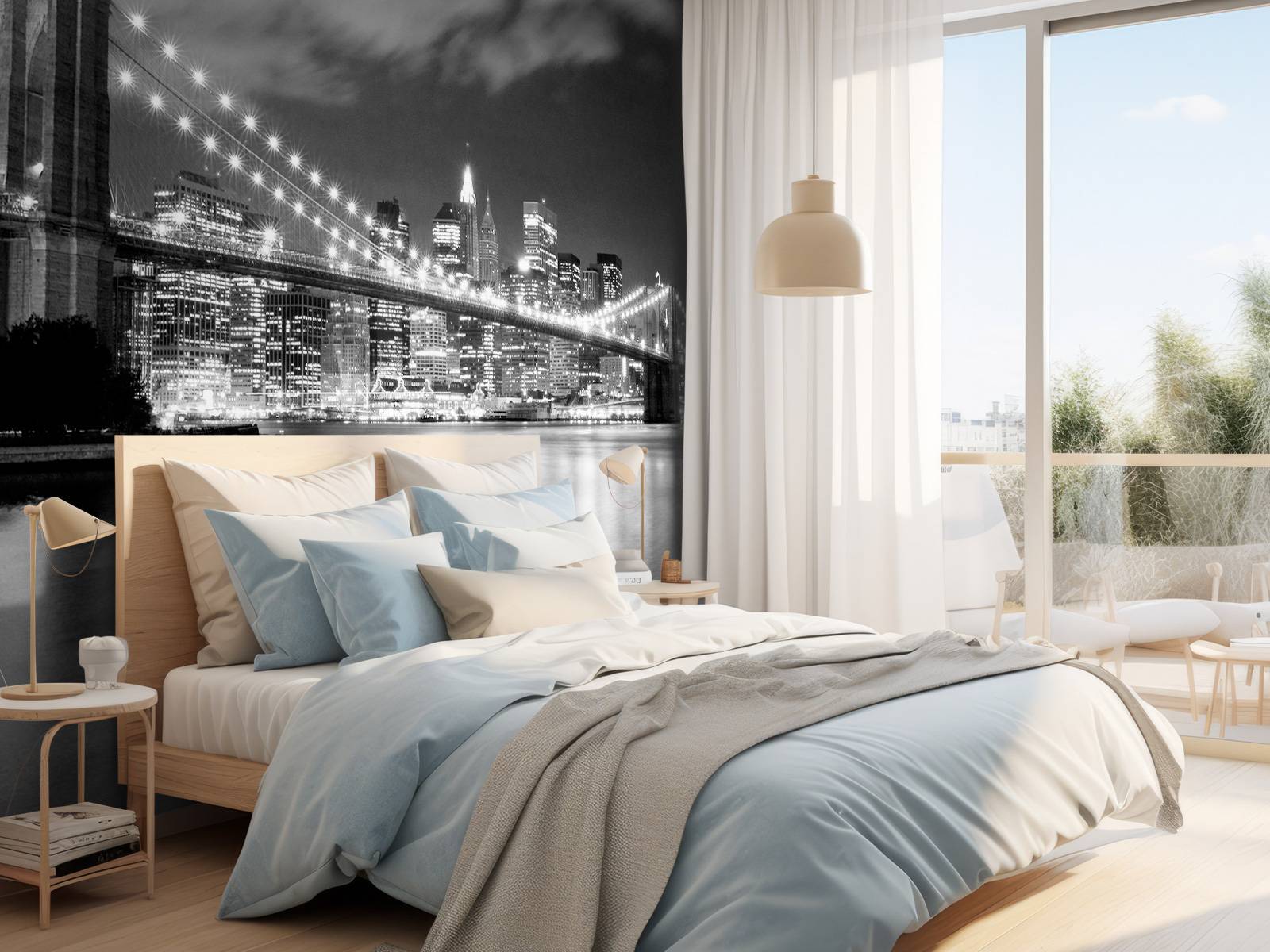 Brooklyn Bridge in zwart-wit