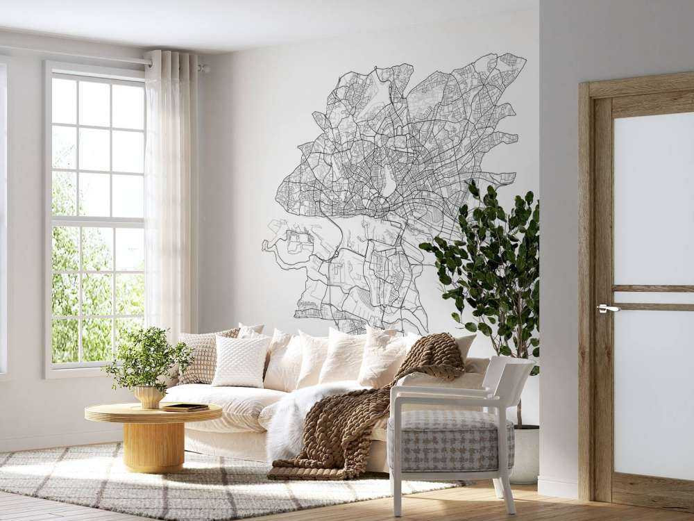 Plattegrond van Hamburg, wit 